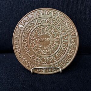 Frankoma Pottery Trivet with Cherokee Seqyuoysh First Alphabet